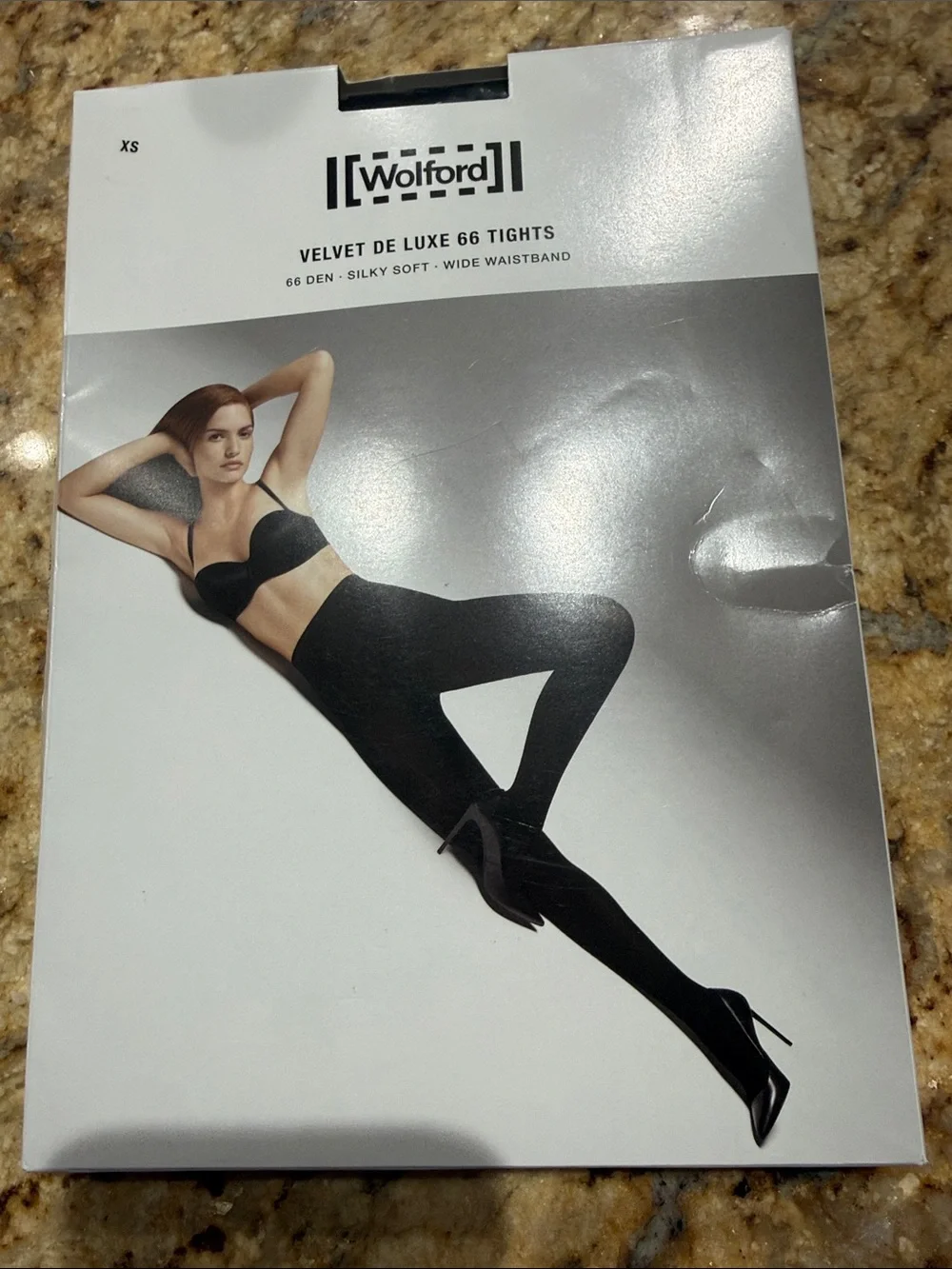 Wolford Black Velvet De Luxe 66 Tights - Smooth Opaque Hosiery